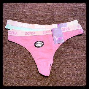 2 piece cotton thong underwear bundle size medium